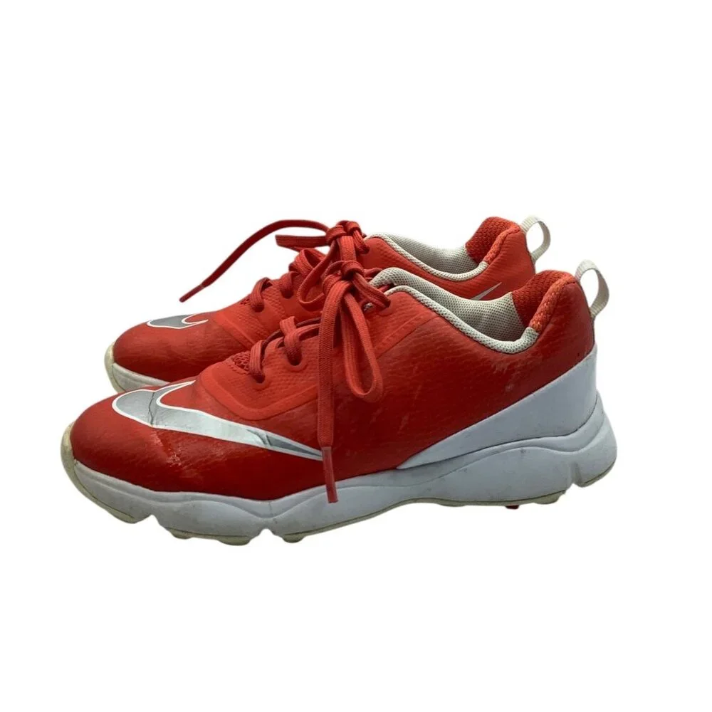 Nike Junior Lunar Control Golf Athletic Shoes Youth Size‎ 1 Red White Cleats